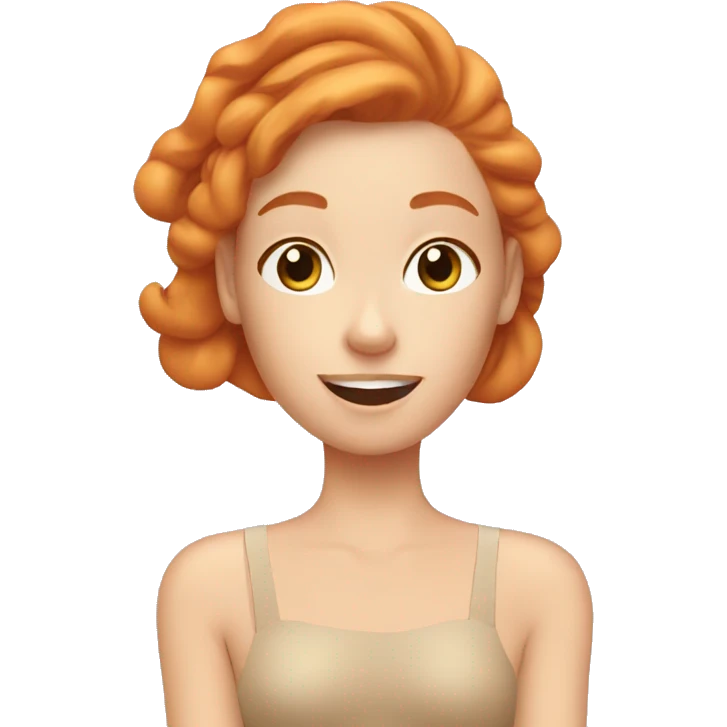 ginger girl doing skincare emoji