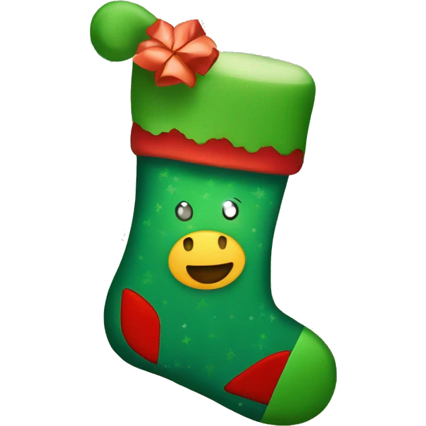 Christmas stocking with red and green colors, cozy and festive design" emoji