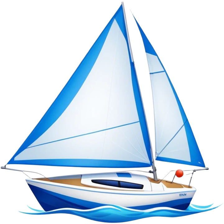 Sailboat - Sunfish (Model Year: 2021) (Iconic colour: Bright sail with blue and white) emoji