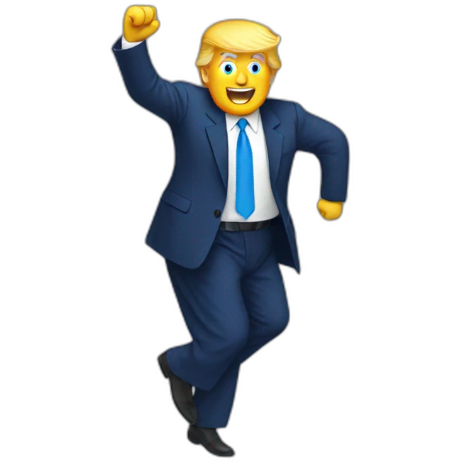 Trump doing a jig emoji