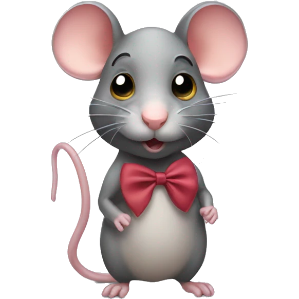 A rat with a bow on the head emoji