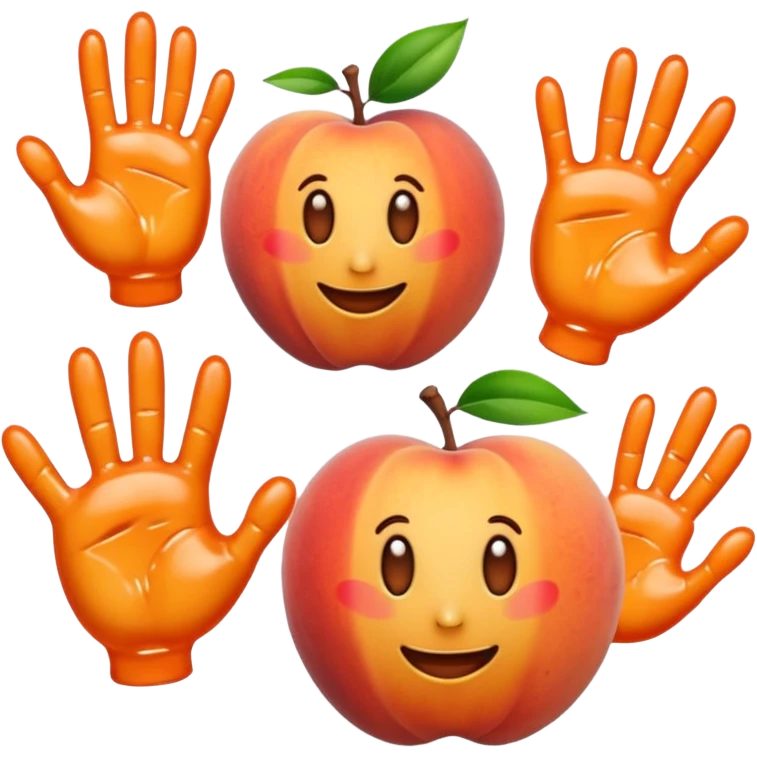 Prend l’emoji pêche 🍑 et rajoute des trace de mains transparentes  emoji