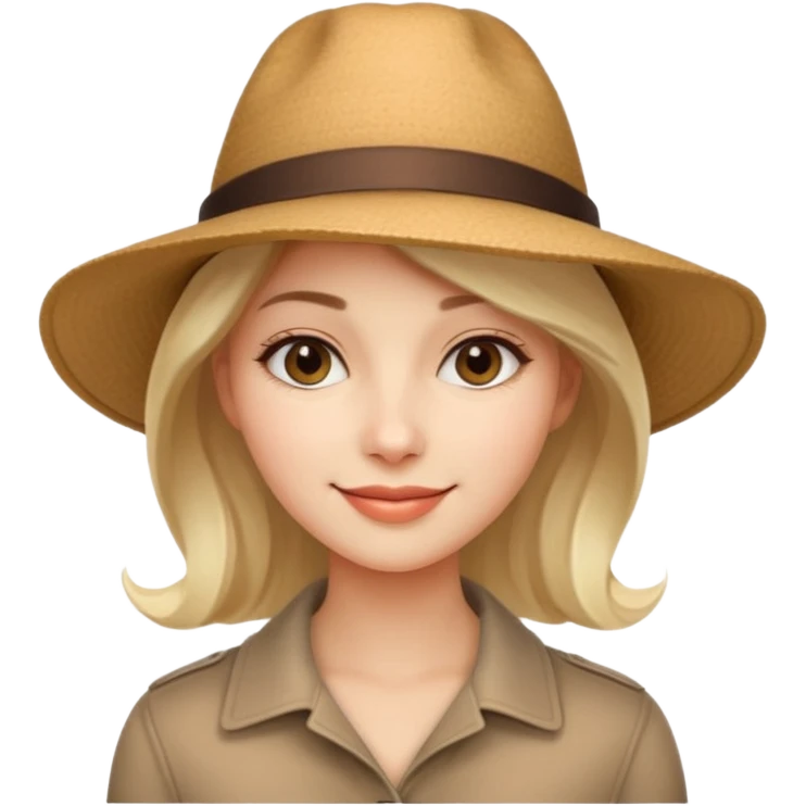 A realistic portrait of a woman wearing a stylish hat, soft shadows on her face, gentle smile, natural skin texture, cinematic lighting
 emoji