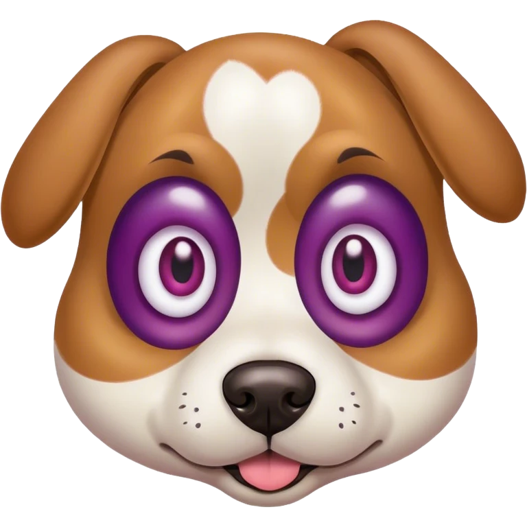 Dog with grape eyes emoji
