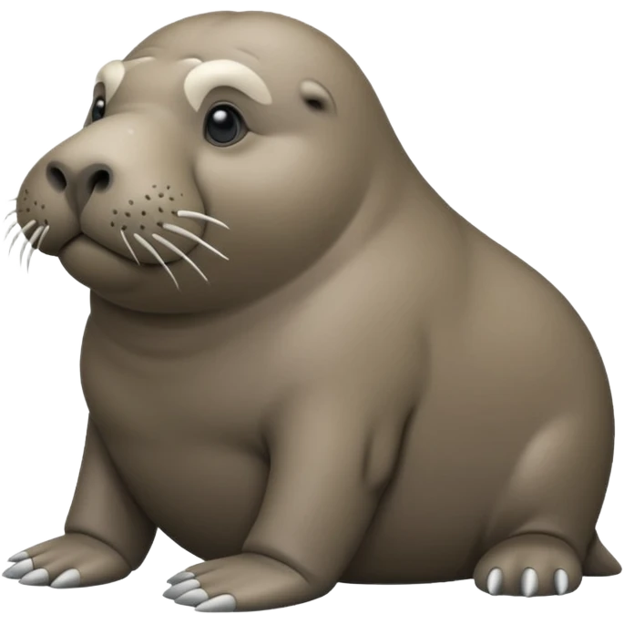 Un morse en pierre emoji