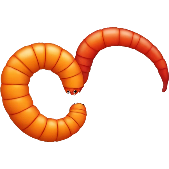 Orange and red Worm  emoji