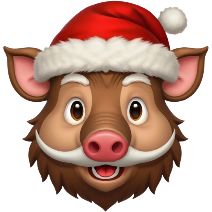 Santa Claus as a wild boar emoji
