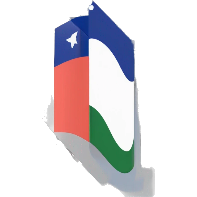 A three colored flag, the cor of top of the flag is blue the middle color of the flag is white and then bottom color of the flag is blue emoji
