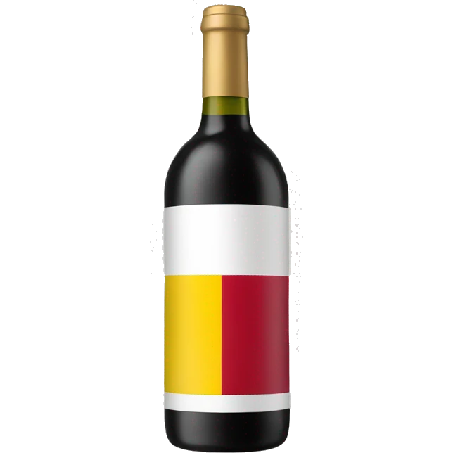 A wine bottle with a Belgian flag on the label emoji