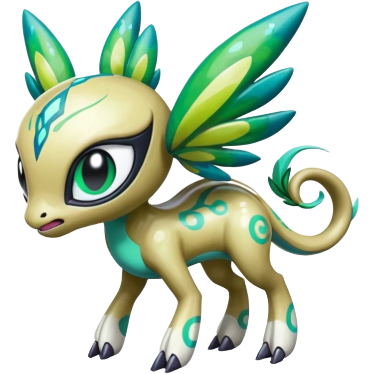 Colorful Shiny Edgy Cool Badass Painted Splashed Exotic Meloetta-Palkia-Virizion-Venom-Stitch-Fakémon-creature-hybrid emoji