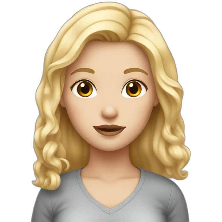 White girl with blond hair emoji