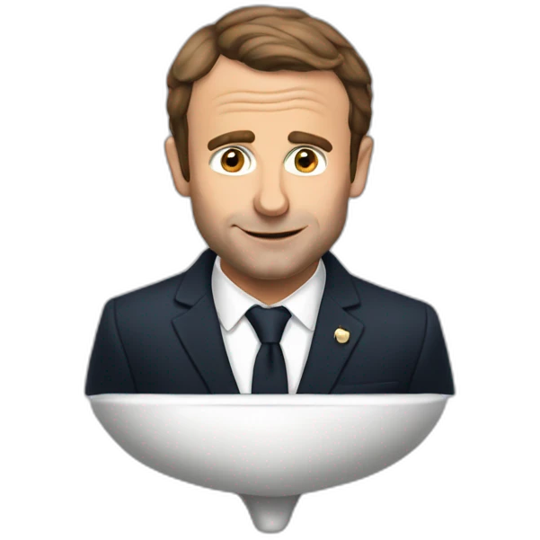 Macron au toilette emoji