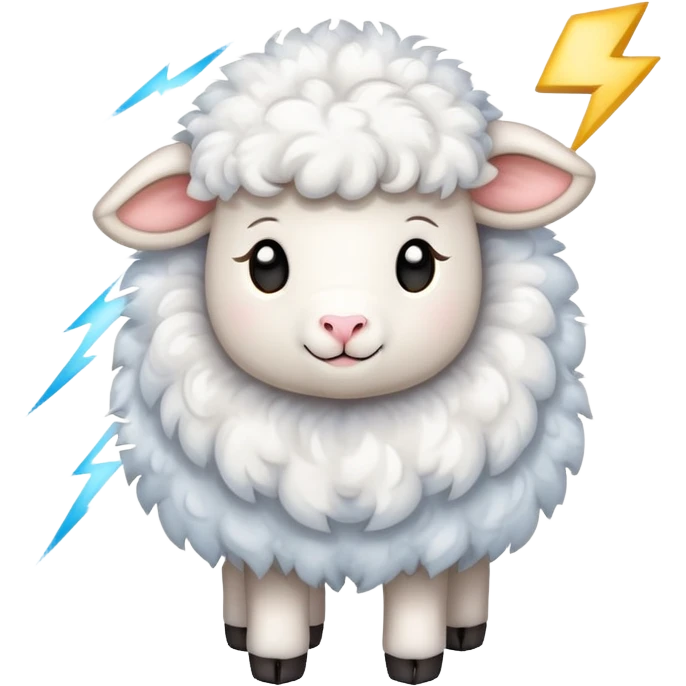 Little lamb with many lightning  emoji