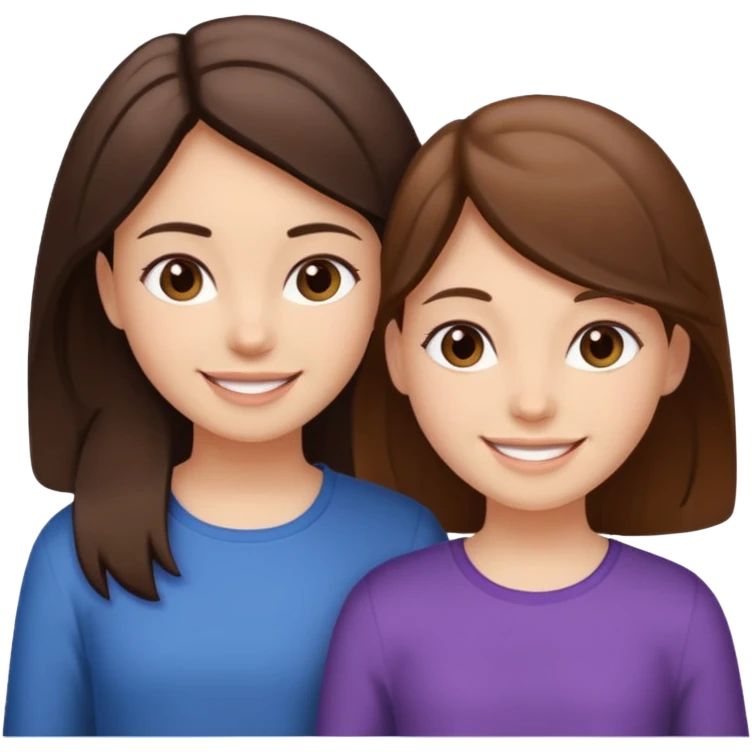 2 Besties g girls one dark brown hair one light brown hair emoji