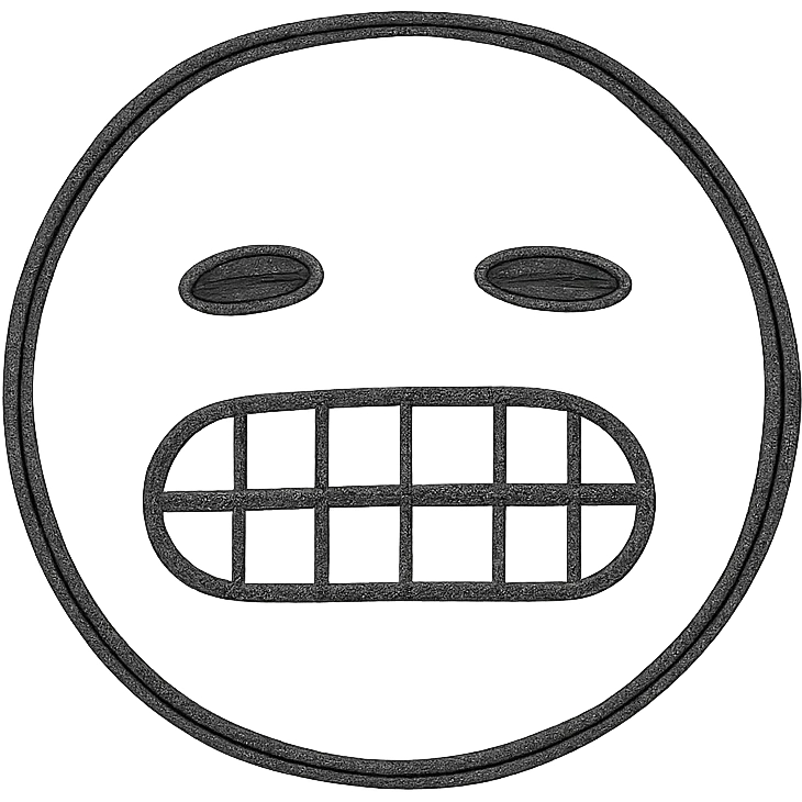 grimace hand drawn black outline style emoji
