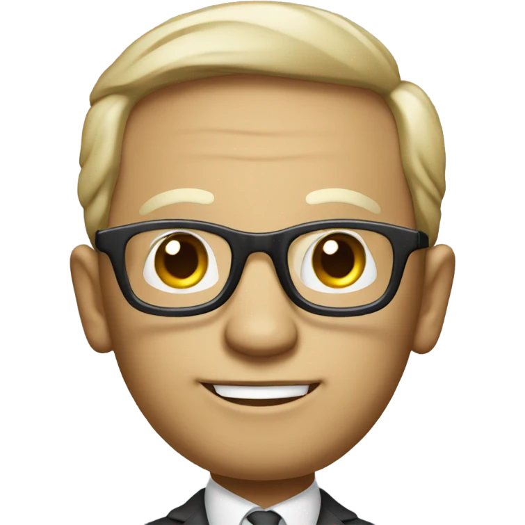 Inteligent and rich man with glasses emoji