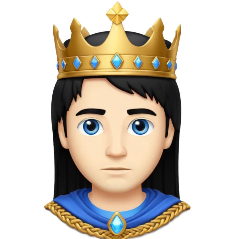 King Solomon with black hair, blue eyes emoji