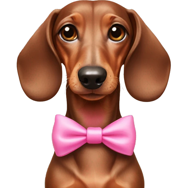 Dachshund with pink bows emoji