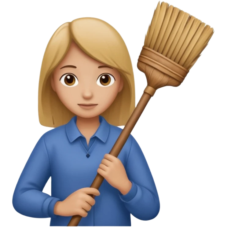 Hugging a broom emoji