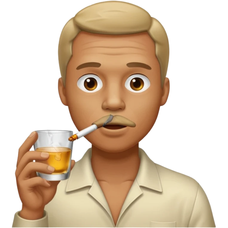 Man smoking from glass pong , the pong in his mouth (like this pong ⚗️) emoji