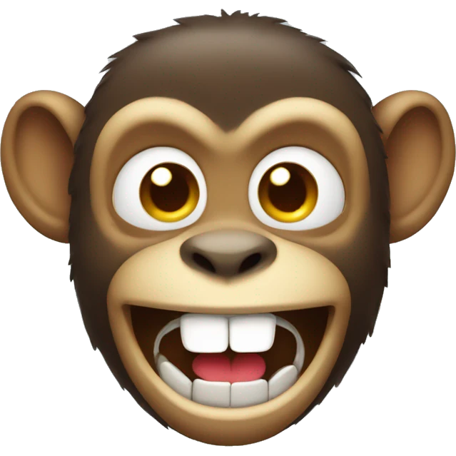 Apple Monkey emoji with cute buck teeth emoji