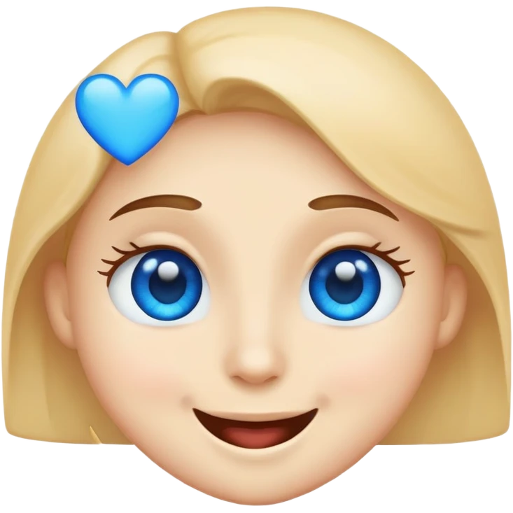 Faccina con cuoricini blu  emoji