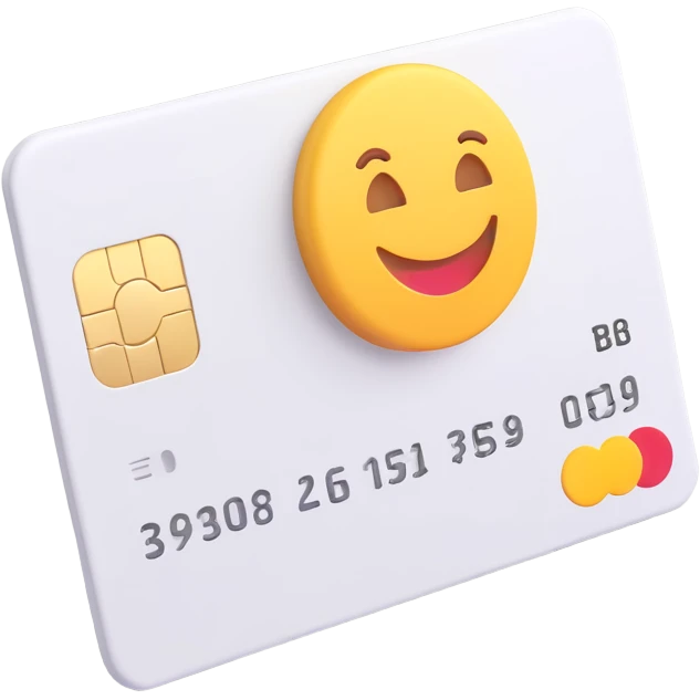 bank card, 3D Emoji style, clean white color, soft shadows and highlights, no decoration, side view, transparent background emoji