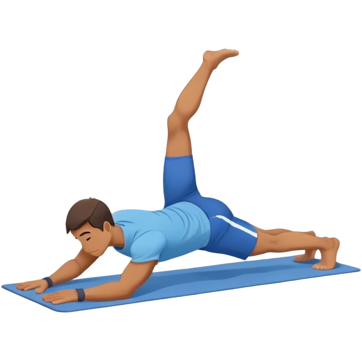 man with blue shorts Plank To Updog yoga emoji