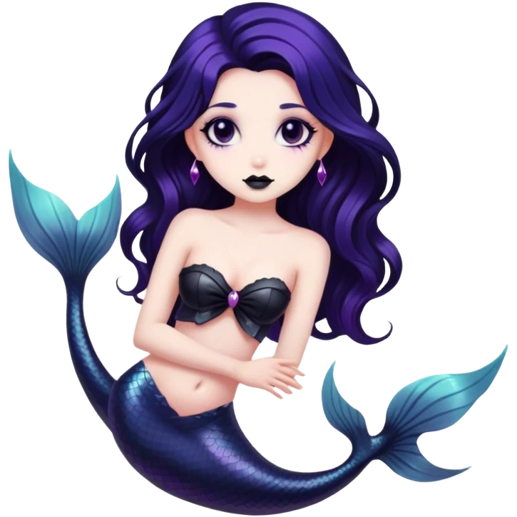 goth mermaid hime girl emoji