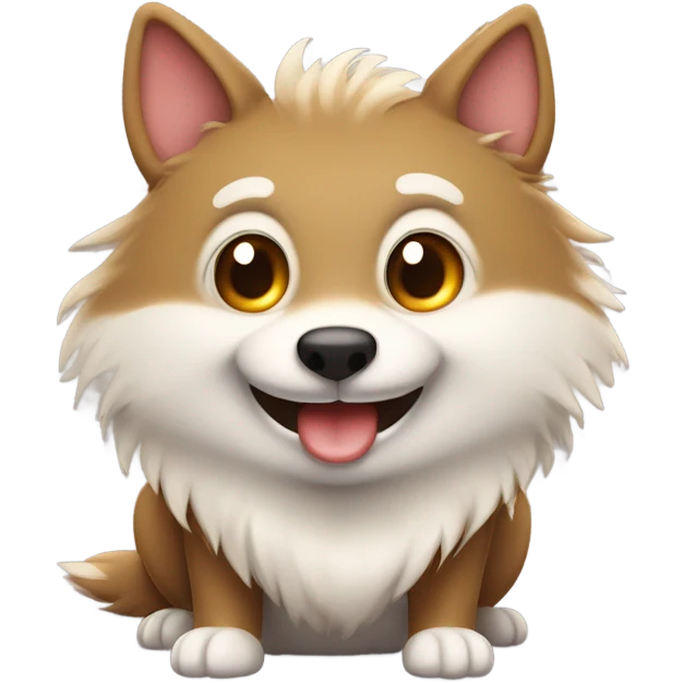 Smiling Bean with small wolf  emoji