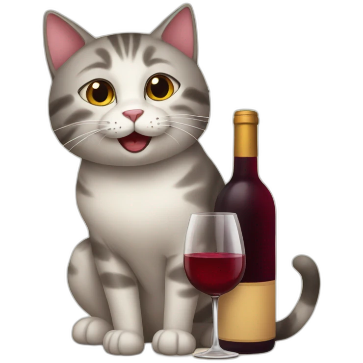 Cat with wine emoji