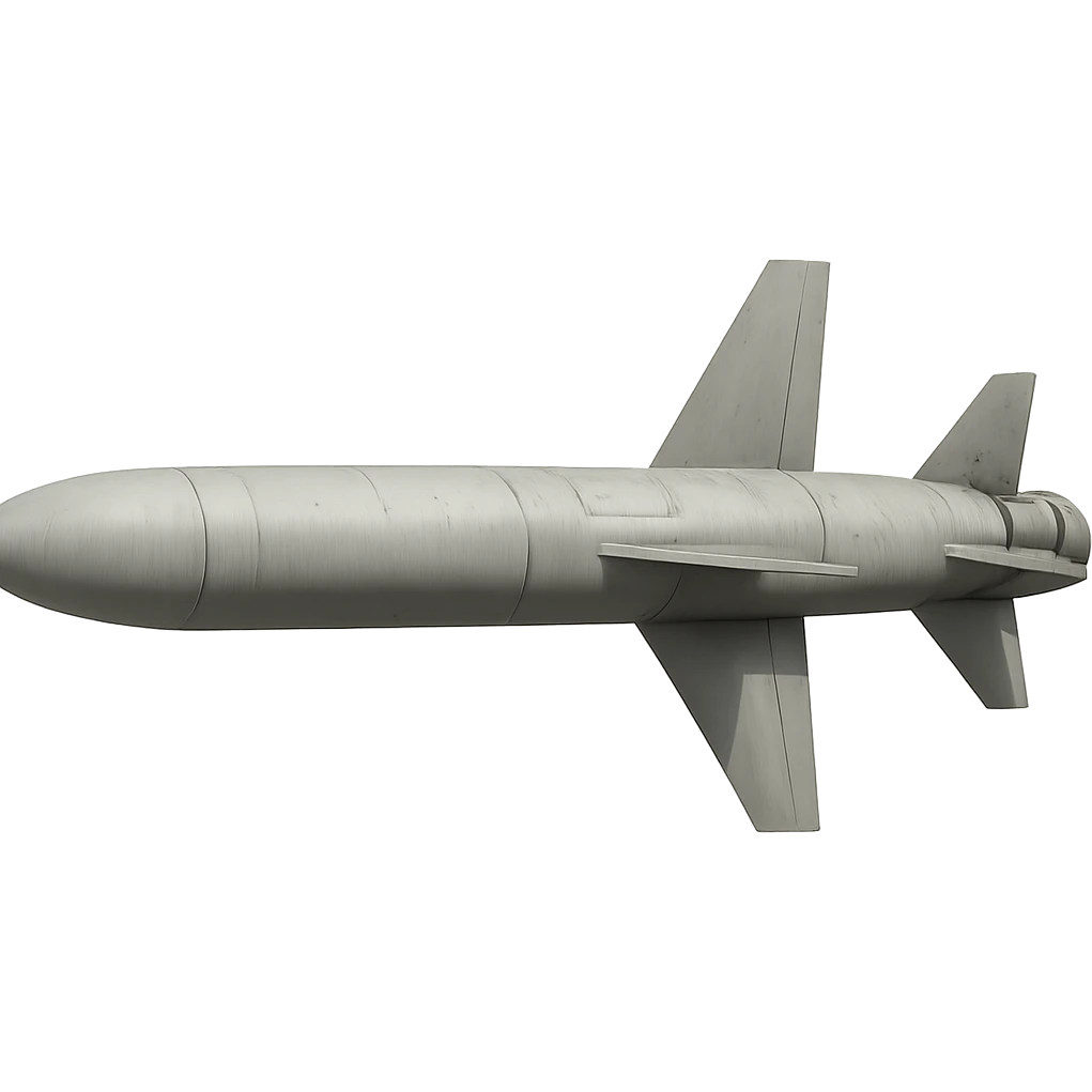detailed side view of a cruise missile emoji