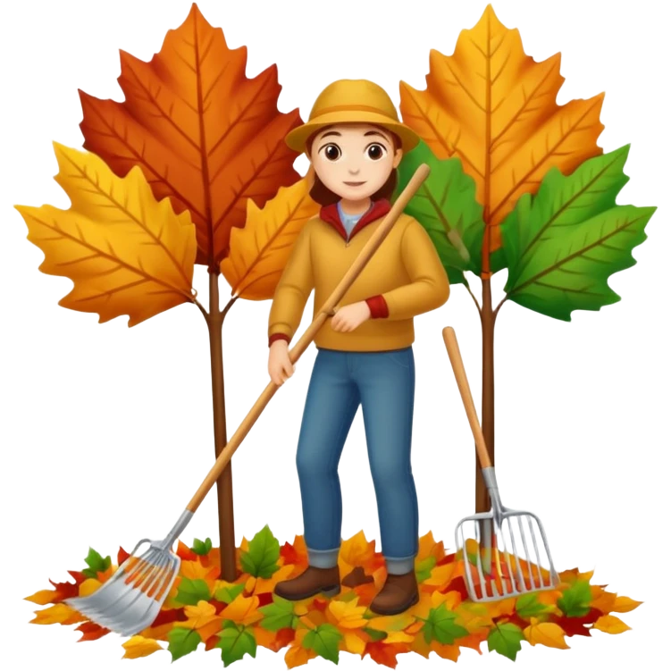 leaf raking emoji