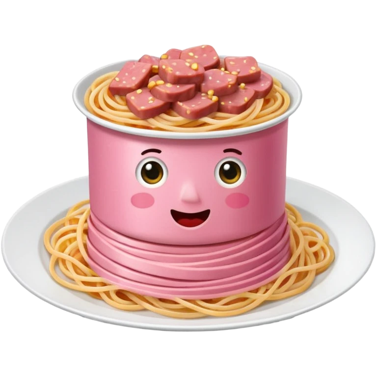 Pink spaghetti WITH SPAM emoji