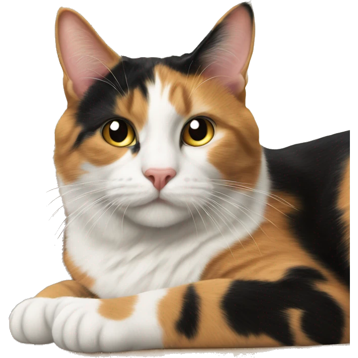 realistic calico cat indoors scene  emoji