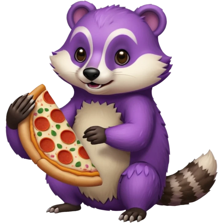 Purple Badger with pizza  emoji