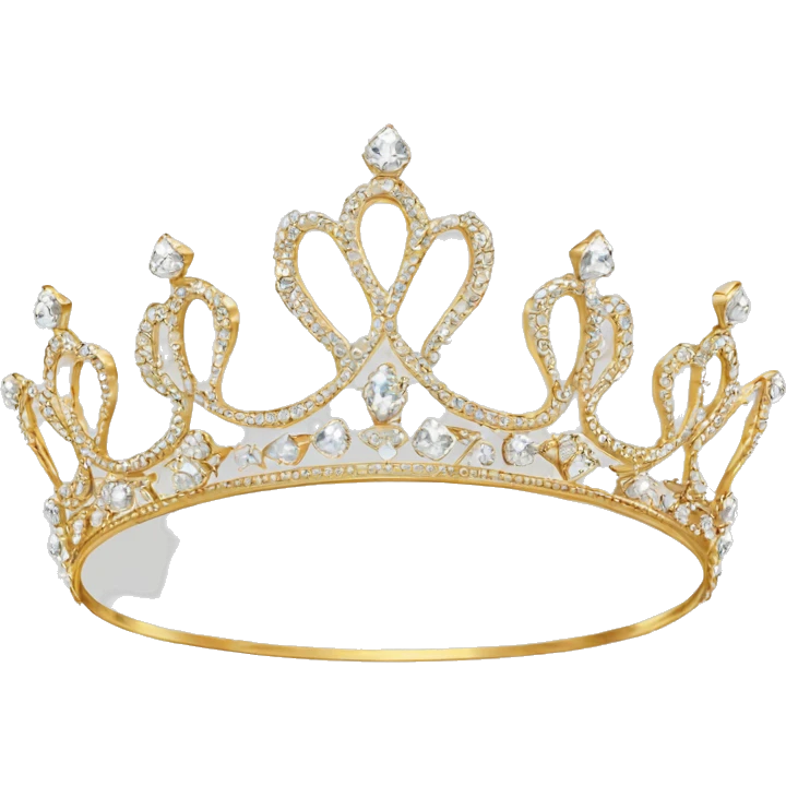 dainty british diamond tiara gold no background emoji