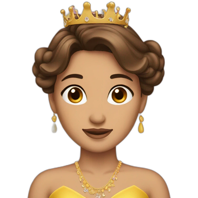 Princesse brune couronne emoji
