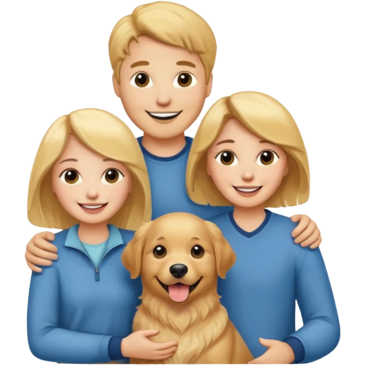 couple and their pet dog emoji