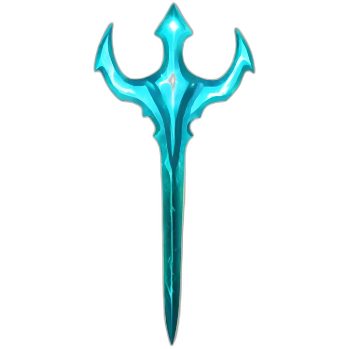 shining trident touched by lightning emoji