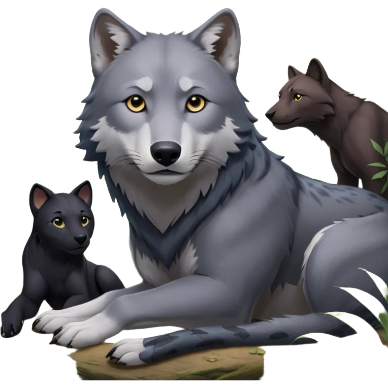 Fai un emoji per ognuno di questi personaggi del libro della giungla: Akela, Bagheera, Baloo, Kaa, fratel Bigio, Raska, Rama, Ikki, Chill e Mang emoji