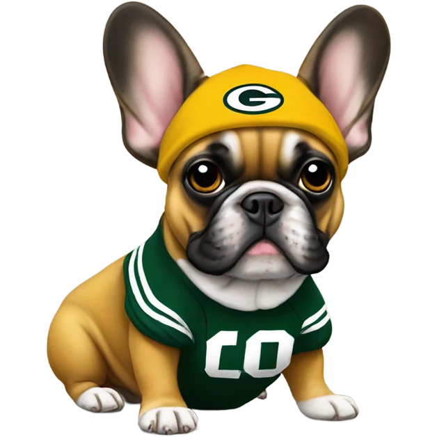 Fawn French bulldog packers fan  emoji