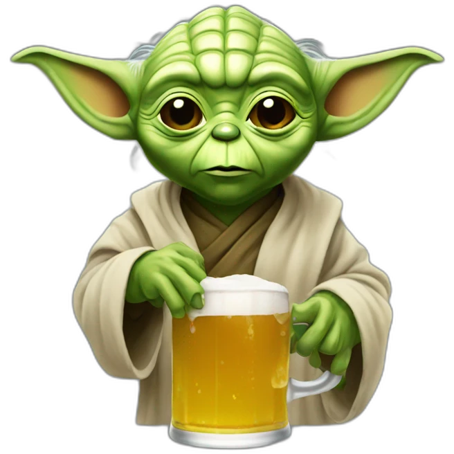 Yoda drink beer emoji