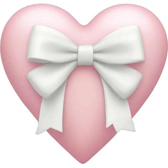 Pastel pink heart with white bow emoji