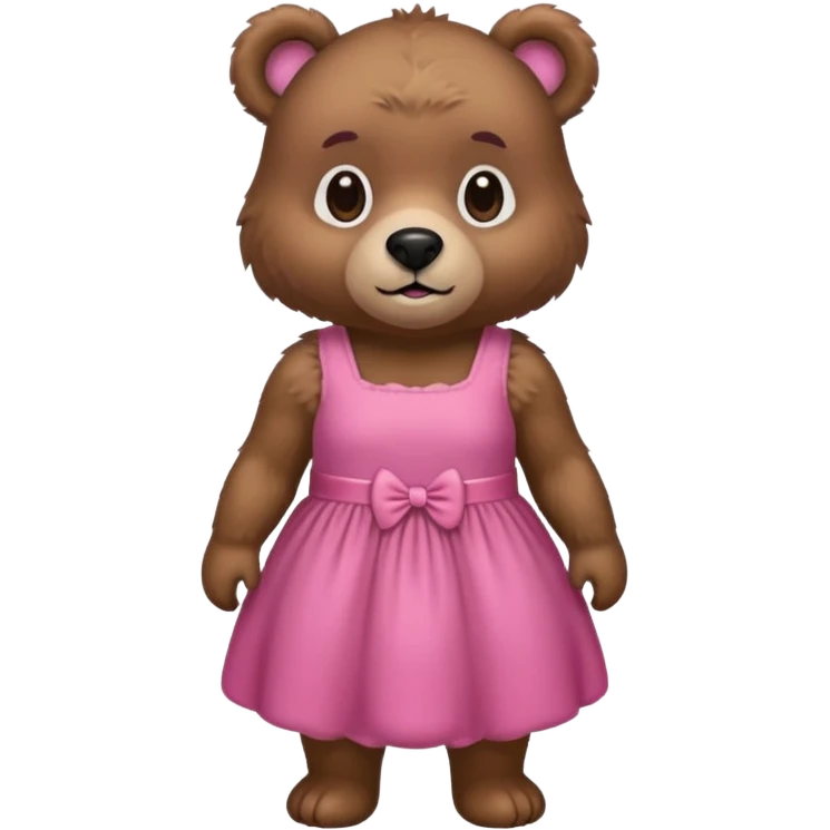 bear with a pink dress on emoji