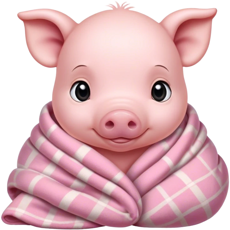 Spotted baby piglet cozy in a blanket emoji