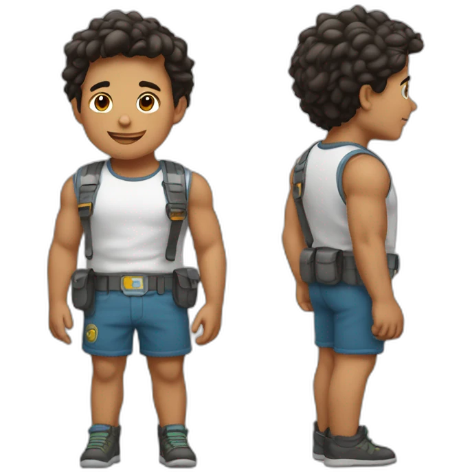 un niño un poco musculoso  emoji