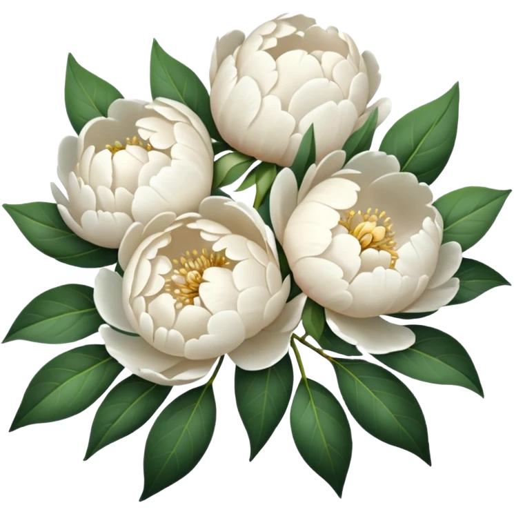 White peonies bouquet  emoji