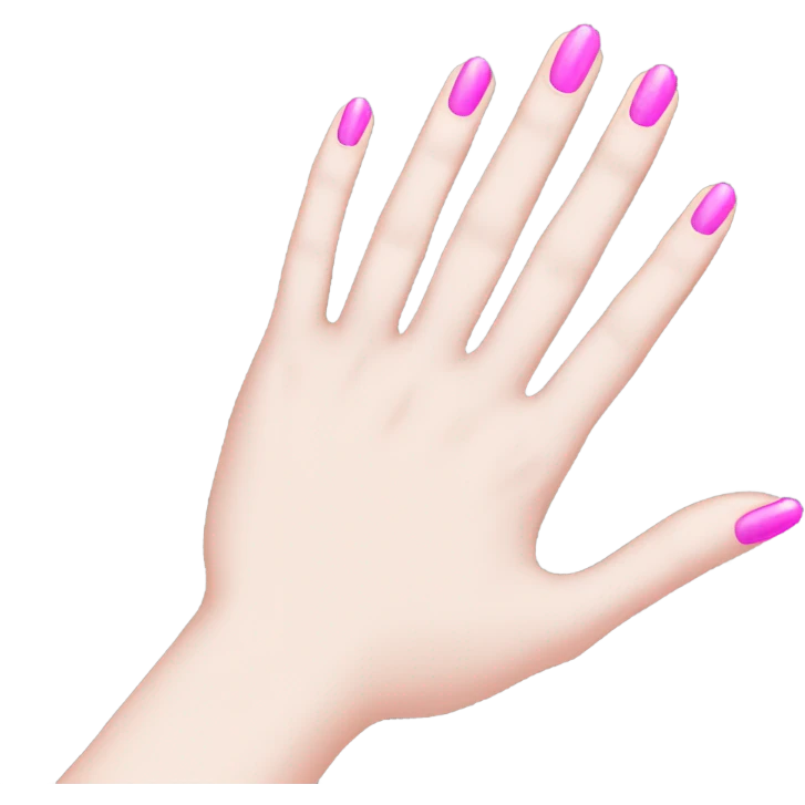 White skin hand with pink nails emoji