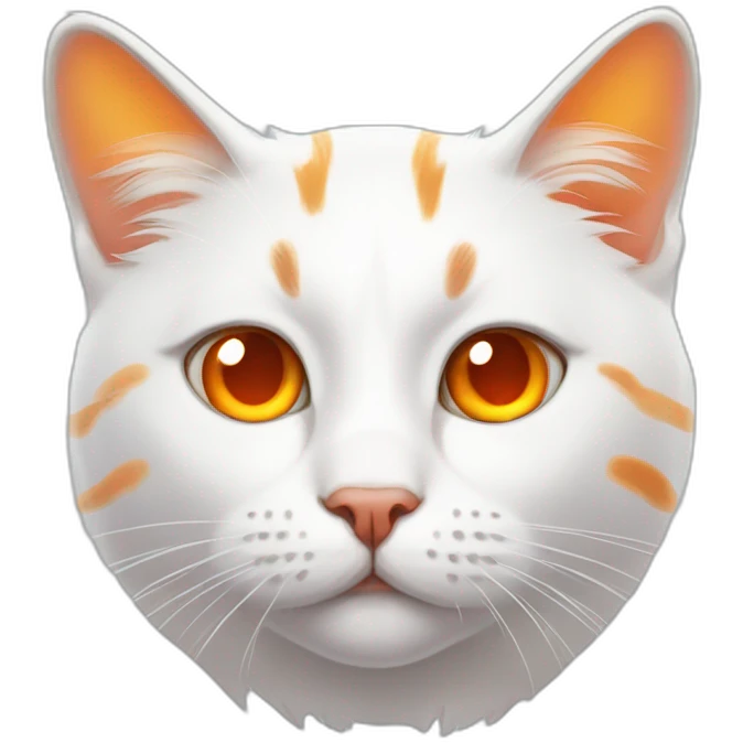 white cat with big orange stains in his head and his left eye emoji